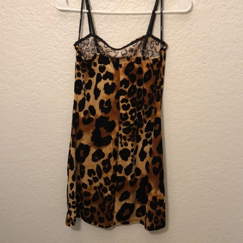 Leopard Print Slip Dress - Brown/Black - Picture 2 of 3